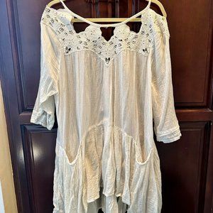 Free People White Cotton Gauze Dress or Beach Cover Up